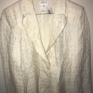 Georgio Armani silk linen creme Blazer